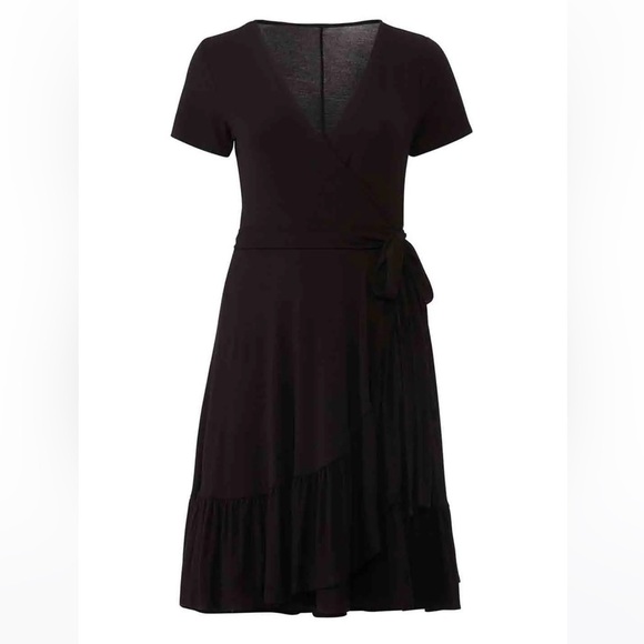 🏷️ 2/$20 ELOQUII Ruffle Hem Wrap Dress - Picture 2 of 9